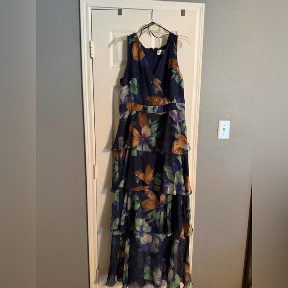 Eliza J Floral Tiered Maxi Dress - Blue and Purple - Picture 6 of 14